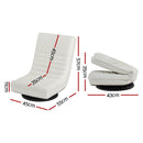 Artiss 4XFloor Chair Lounge Sofa Swivel Foldable Linen White-2