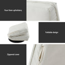 Artiss 4XFloor Chair Lounge Sofa Swivel Foldable Linen White-6