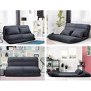 Artiss Floor Lounge Sofa Bed 2-seater Charcoal Suede-1