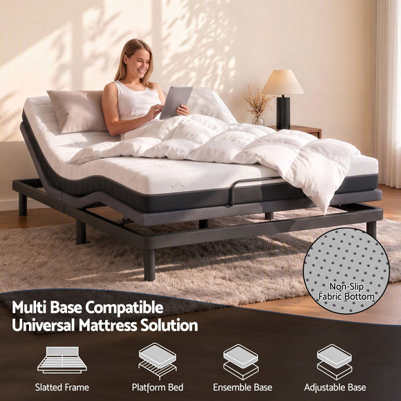 Giselle 18cm Queen Memory Foam Mattress Dual Feel Reversible Charcoal Foam