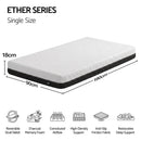 Giselle 18cm Single Memory Foam Mattress Dual Feel Reversible Charcoal Foam-2