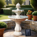Gardeon Solar Water Feature 3-Tier Fountain with Pump Kit Bird Bath 93CM Ivory-8