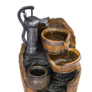 Gardeon Solar Fountain Water Feature Outdoor Cascading Hand Pump Design 80CM-4