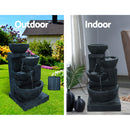 Gardeon Solar Water Feature Cascading Fountain 4-Tier Bowl LED Lights 72CM Blue-4