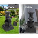 Gardeon Solar Water Feature Cascading Fountain 3-Tier Mushroom LED Light 70CM-5