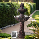 Gardeon Solar Water Feature Tier Fountain with Pump Kit Bird Bath 106CM Peacock-8