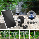 Gardeon Solar Pond Pump Submersible Water Fountain with Battery Kit LED Lights 4FT-1