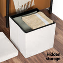 Artiss Ottoman Storage Foot Stool Vanity Square Teddy-5