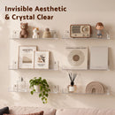 Artiss 6-Pack Acrylic Wall Shelves, Clear Floating Display Shelf with Detachable Panels & Front Lip-5
