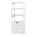 Artiss Bathroom Floor Storage Cabinet with 2 Drawers 3 Open Shelves 2 Doors White-3