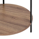 Artiss Coffee Table Side Table Round White Cedric-4