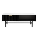 Artiss Coffee Table Drawer Storage Shelf Black-3