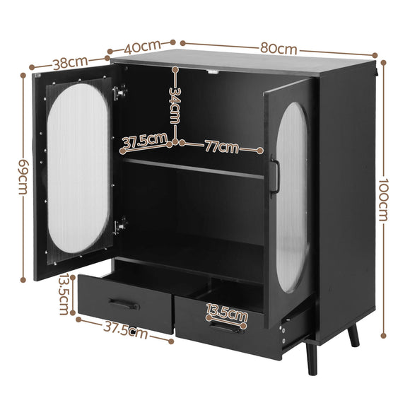 Artiss Buffet Sideboard Double Doors - Black
