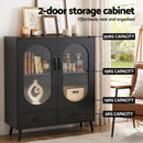 Artiss Buffet Sideboard Double Doors - Black-5