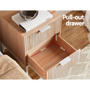 Artiss Bedside Table Drawers Side End Table Storage Cabinet Nightstand Pine LURA-4