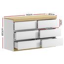 Artiss 6 Chest of Drawers Cabinet Dresser Table Tallboy Storage Bedroom White-2