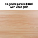 Artiss Coffee Table Oval 110CM Pine Alva-5