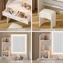 Artiss Dressing Table Set Stool Led White Doria-6