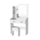 Artiss Dressing Table Set Stool Led White Doria-3