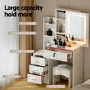 Artiss Dressing Table Vanity Desk Set Stool Led White-6