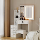 Artiss Dressing Table Vanity Desk Set Stool Led White-8