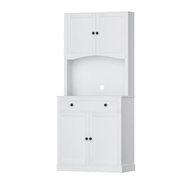 Artiss Buffet Sideboard Cabinet Cupboard Pantry Storage Shelves Hutch White - 0