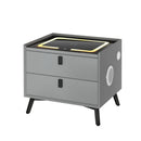 Artiss Smart Bedside Table with Wireless Charging - AIKA Grey-1