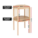 Artiss Coffee Table 2-Tier Round Wood-2