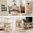 Artiss Coffee Table 2-Tier Round Wood-6