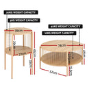 Artiss Coffee Table 2-Tier Round Wood-2