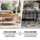 Artiss Coffee Table 2-Tier Round Wood-5