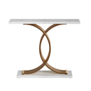 Artiss Console Table Marble Effect White&Gold-4