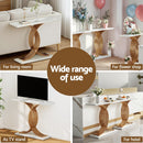 Artiss Console Table Marble Effect White&Gold-6