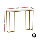 Artiss Console Table Marble Effect White&Gold-2