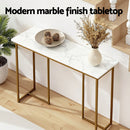 Artiss Console Table Marble Effect White&Gold-5