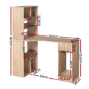 Artiss Computer Desk Bookshelf Drawer Cabinet Oak 120CM-2