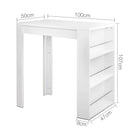 Artiss Bar Table 3-tier Storage Shelves White-4