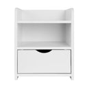 Artiss Bedside Table 1 Drawer with Shelf - FARA White-3