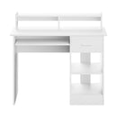 Artiss Computer Desk Shelf Drawer Cabinet White 100CM-3