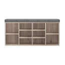 Artiss Shoe Rack Cabinet Shoe Bench Fabric Seat Pine BOA-3
