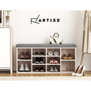Artiss Shoe Rack Cabinet Shoe Bench Fabric Seat Pine BOA-6