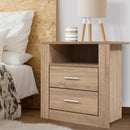 Artiss Bedside Table 2 Drawers with Shelf - TARA Oak-7