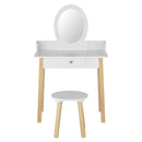 Keezi Kids Dressing Table Chair Set Wooden Leg Vanity Makeup Drawer Mirror-5