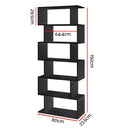 Artiss Bookshelf 6 Tiers - RIVA Black-4