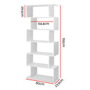 Artiss Bookshelf 6 Tiers - RIVA White-4