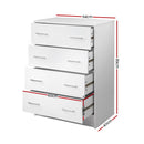Artiss 4 Chest of Drawers - ANDES White-4