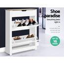 Artiss Shoe Rack Cabinet 16 Pairs White Ana-7
