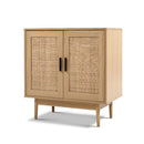 Artiss Rattan Buffet Sideboard 2 Doors - BRIONY Oak-1