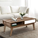 Artiss Coffee Table 2 Drawers Walnut Serena-8