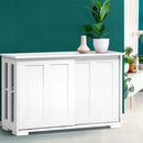 Artiss Buffet Sideboard Sliding Doors - SERA White-1